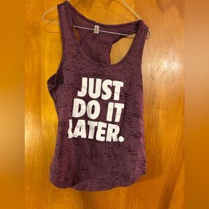Ladies “ever hottie” Purple Crop Cut Out Tank Top